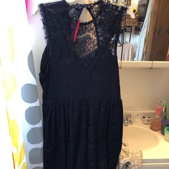 Navy Blue Lace Dress - Picture 2 of 3
